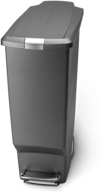 simplehuman - 40L Slim Plastic Pedal Bin - Grey